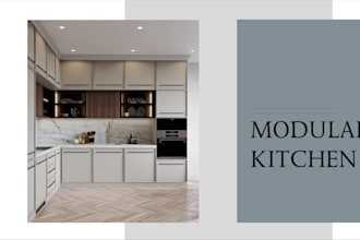 design a modular kitchen with professional 2d working drawings using autocad