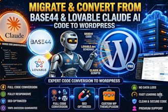 base44 expert base44 to wordpres lovable to wordpress claude ai code website