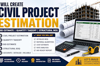 create civil project estimation bid estimate quantity takeoff structural boq
