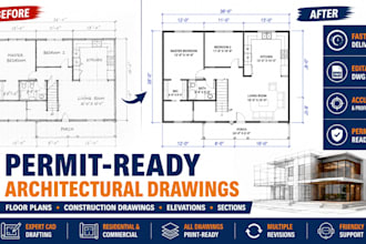create architectural, structural and construction drawings for permit