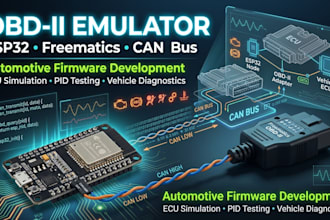 develop obd ii emulator firmware using esp32, freematics and can bus