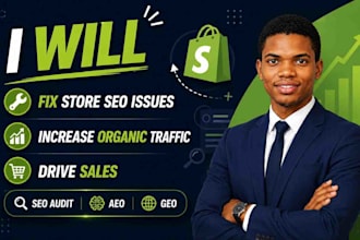 check and fix shopify SEO issues, increase ranking, ai search traffic, and sales