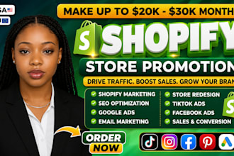 do shopify marketing, promote ecommerce store, boost sales with tiktok or ig ads