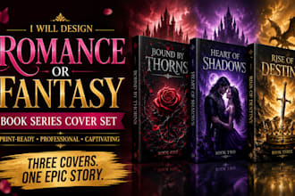 design a romance or fantasy book series cover that is print ready