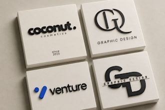 create luxury 3d brand logo with mockup