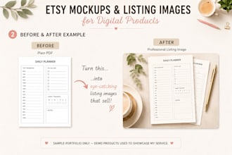 create etsy mockups and listing images for digital products