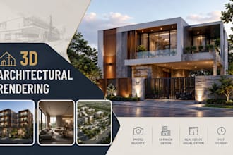 3d architectural rendering, exterior rendering, real estate visualization