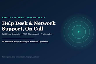 provide remote help desk and wifi network troubleshooting