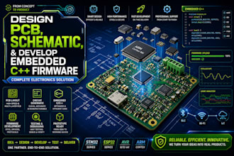 design pcb, schematic, and develop embedded  firmware