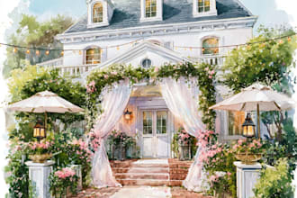 draw watercolor wedding venue