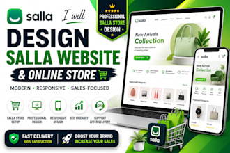 build a responsive salla ecommerce website and online store design