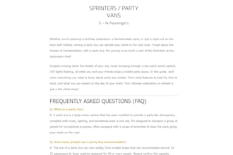 design a modern party bus rental wordpress website