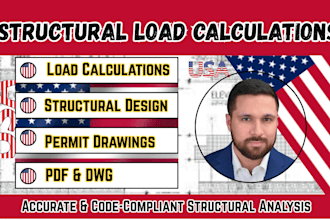 do structural load calculations for beams, slabs, columns, and foundations