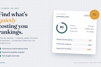 do a complete SEO audit report with action plan