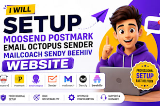 setup moosend postmark email octopus sender mailcoach sendy beehiiv website