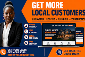 design  handyman website roofing  plumbing and construction service website