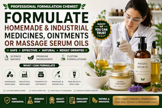 formulate homemade and industrial medicines, ointments or massage serum oils