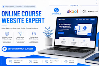 systeme io learnworlds skool online course systeme io landing page sales funnel