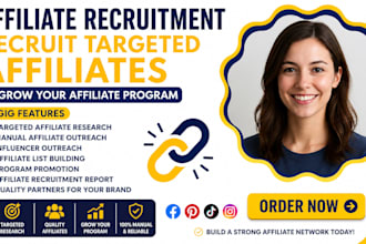 recruit targeted affiliates and influencers for your affiliate program