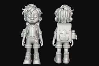 sculpt 3d stylized character,zbrush model,printable 3d model,detailed accesories