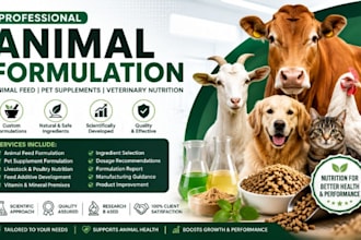 formulate animal feed supplements and veterinary nutrition products