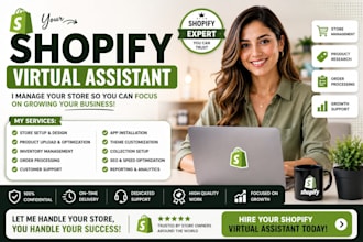 be your shopify virtual assistant, shopify store manger shopify expert