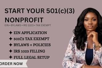 build your 501c3 nonprofit foundation with ein, bylaws and irs tax exempt filing