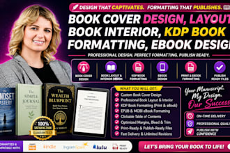 design book cover, book layout, book interior, kdp book formatting, ebook design