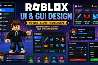 create a modern roblox UI gui and hud for your game