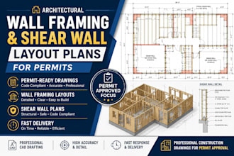 create architectural wall framing and shear wall layout plans for permits