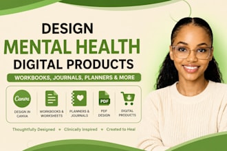 design mental health workbook journal self help ebook canva workbook for etsy