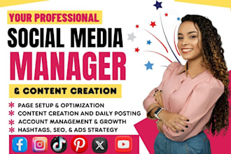 be your social media marketing manager instagram content creator tiktok manager