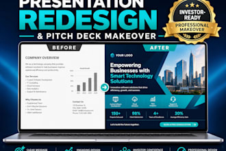 design redesign business powerpoint presentation, google slide, canva pitch deck