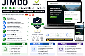 design edit fix jimdo impressum dsgvo cookie banner mobile issues for dach sites