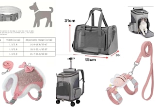 create dog harness tech pack, dog collar, leash and pet accessories