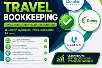 clean up travel bookkeeping in dolphin dynamics, trams back office and lemax
