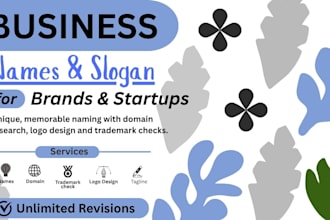 create catchy business names and memorable slogans