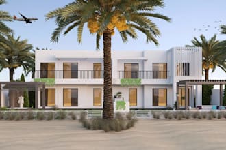 create luxury villa, beachfront house, resort, hotel and architectural visuals