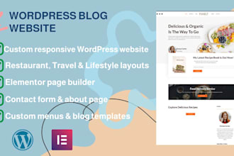 build a wordpress blog website for restaurant, travel