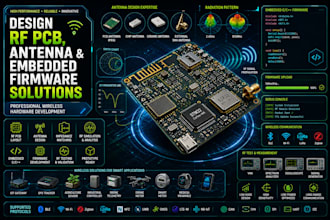 design rf pcb, antenna and embedded firmware solutions