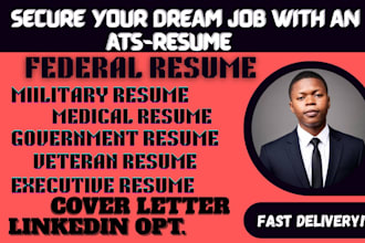 write a professional ats federal resume for usajobs and government jobs