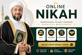 perform your online nikah with wali, witness and certificate