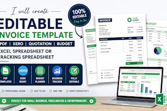 design editable invoice template pdf xero quotation budget excel spreadsheet