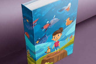 illustrate dreamy children story book and book layout