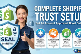setup shopify legal pages policies and custom trust badges