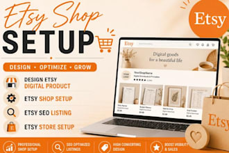 design etsy digital product setup etsy shop etsy product listing SEO