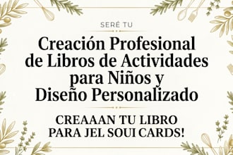 creación profesional de libros de actividades para niños y diseño personalizado