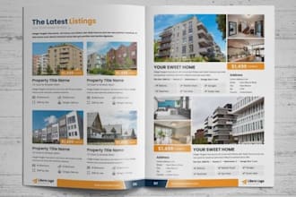 design real estate property showcase brochure, project launch booklet for sales