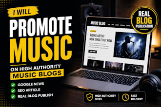 promote music article publish music blog manage website google news