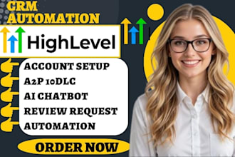 setup gohighlevel crm ghl a2p 10dlc google ai agent review request automation va